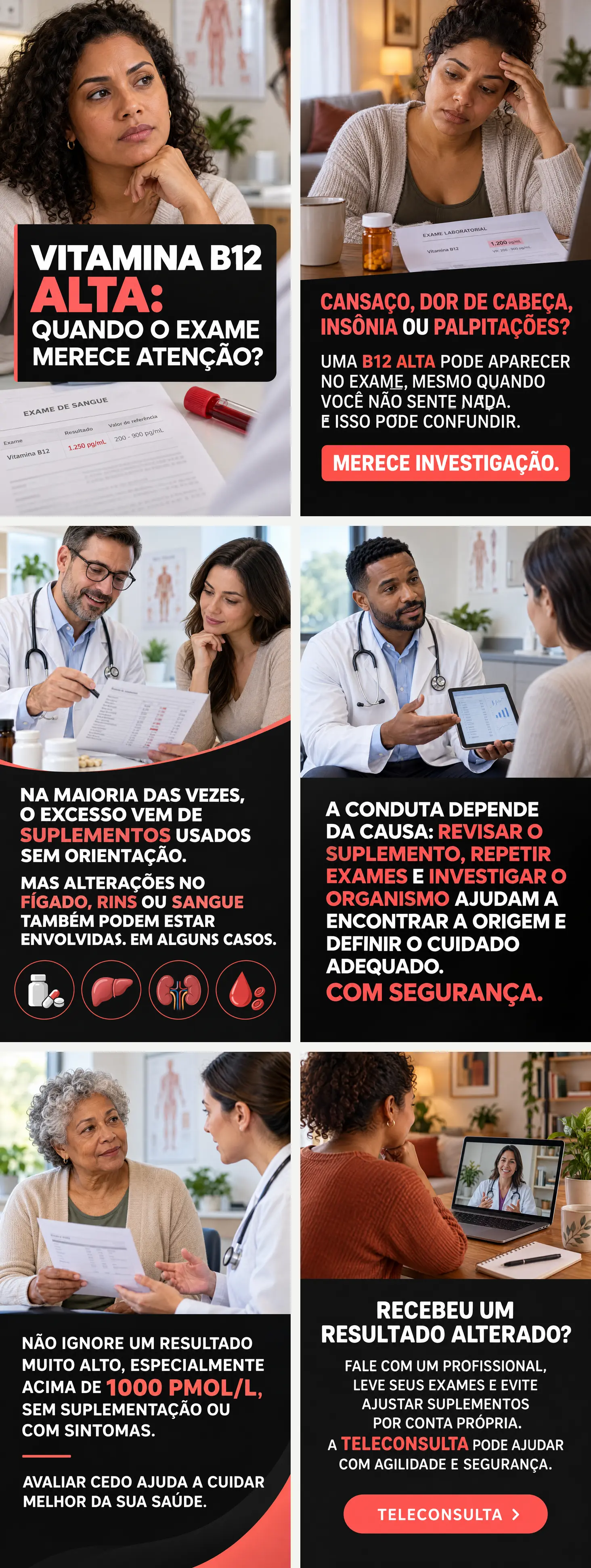 Infográfico sobre vitamina B12 alta