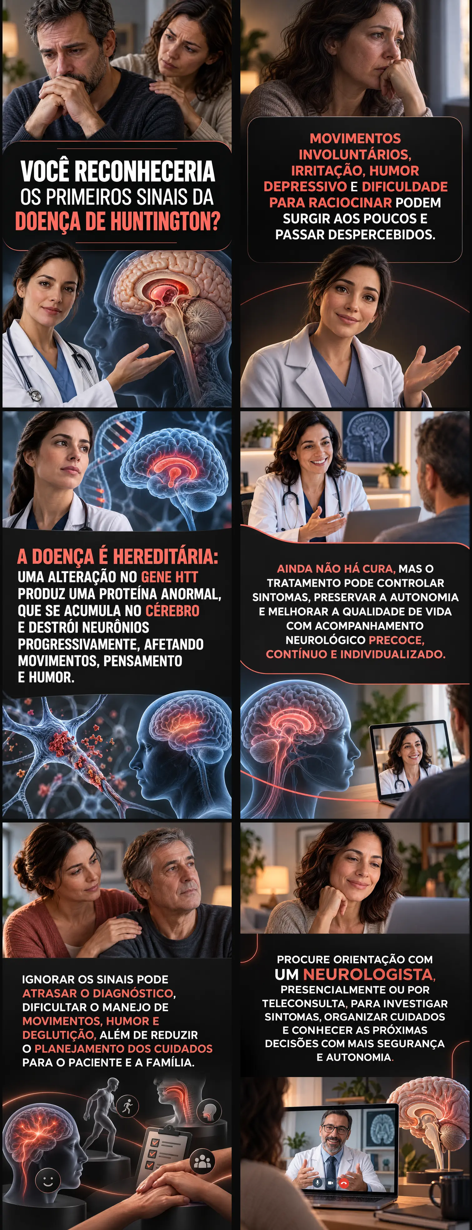 infográfico sobre a Doença de Huntington