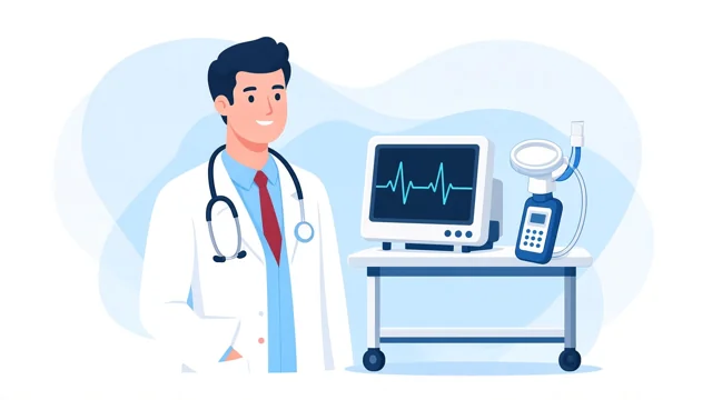 M&eacute;dico com equipamentos m&eacute;dicos em regime de comodato