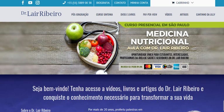 Site médico Dr. Lair Ribeiro