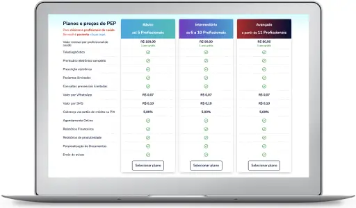 planos e preços do prontuário eletrônico do paciente na telemedicina